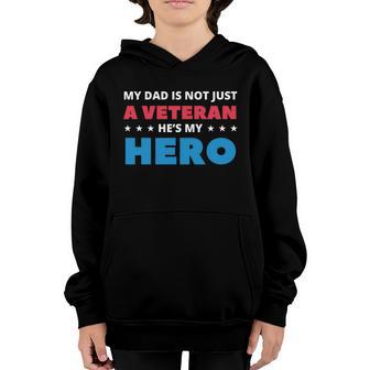 Veteran He Is My Dad Kids Veterans Day Gift Graphic Design Printed Casual Daily Basic Youth Hoodie - Thegiftio UK