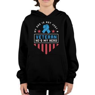 Veteran He Is My Dad Kids Veterans Day Great Gift Graphic Design Printed Casual Daily Basic Youth Hoodie - Thegiftio UK