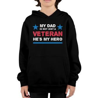 Veteran He Is My Dad Kids Veterans Day Meaningful Gift Graphic Design Printed Casual Daily Basic Youth Hoodie - Thegiftio UK