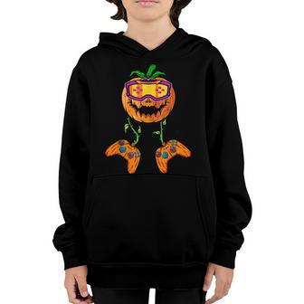 Video Games Jack O Lantern Gamer Boys Kids Funny Halloween Youth Hoodie - Thegiftio UK