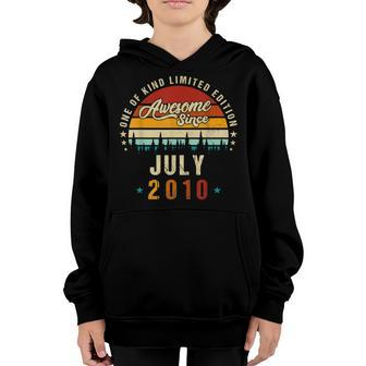 Vintage 12Th Birthday Awesome Since July 2010 Epic Legend Youth Hoodie - Seseable