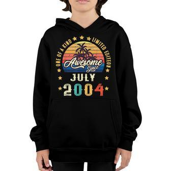 Vintage 18Th Birthday Awesome Since July 2004 Epic Legend Youth Hoodie - Seseable