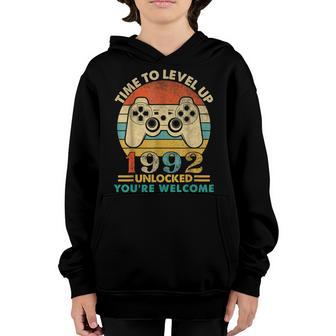 Vintage 1992 Funny 30 Years Old Video Gamer 30Th Birthday Youth Hoodie - Thegiftio UK