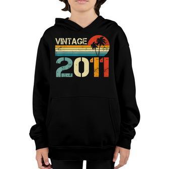 Vintage 2011 11Th Birthday Gift Boys Girls Retro 11 Year Old Youth Hoodie - Thegiftio UK