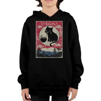 Vintage Cat Ramen Kawaii Anime Japanese Food Gift Girls N Youth Hoodie - Thegiftio UK