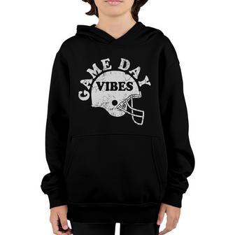 Vintage Game Day Vibes Football Lover Football Mom Dad Nana Gift Graphic Design Printed Casual Daily Basic Youth Hoodie - Thegiftio UK