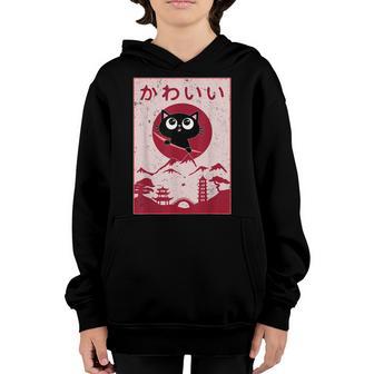 Vintage Kawaii Cat Anime Japanese Gift Girls Boys Nager Youth Hoodie - Thegiftio UK
