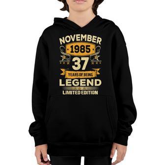 Vintage November 1985 37 Years Old Boy 37Th Birthday Gifts V2 Youth Hoodie - Thegiftio UK