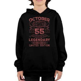 Vintage October 1967 55Th Birthday Gifts 55 Years Old Boy Youth Hoodie - Thegiftio UK
