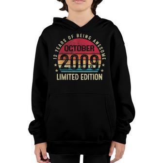Vintage October 2009 13 Year Old 13Th Birthday Gifts Boy Youth Hoodie - Thegiftio UK