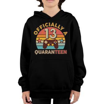 Vintage Officially A Quaranteen 13Th Birthday Gamer T-Shirt Graphic Design Printed Casual Daily Basic Youth Hoodie - Thegiftio UK
