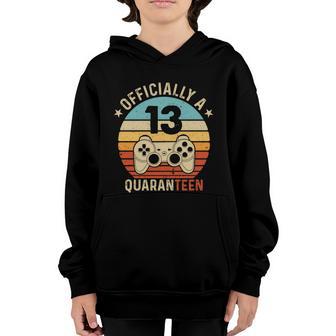 Vintage Officially Quaranteen Funny 13Th Birthday Gamer Gift Youth Hoodie - Thegiftio UK