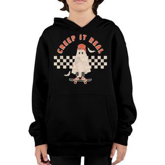 Vintage Retro Halloween Creep It Real Boy Fall Season Youth Hoodie - Thegiftio UK