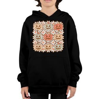 Vintage Retro Halloween Pumpkin Men Women Kids Youth Hoodie - Thegiftio UK