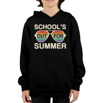 Vintage Schools Out For Summer Retro Sunglasses Graphic Design Printed Casual Daily Basic Youth Hoodie - Thegiftio UK