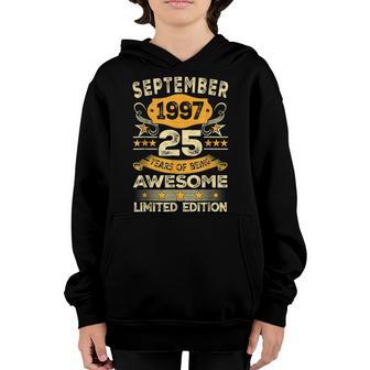Vintage September 1997 25 Years Old Boy 25Th Birthday Gifts Youth Hoodie - Thegiftio UK