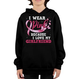 Wear Pink I Love My Girlfriend Breast Cancer Awareness Youth Hoodie - Thegiftio UK