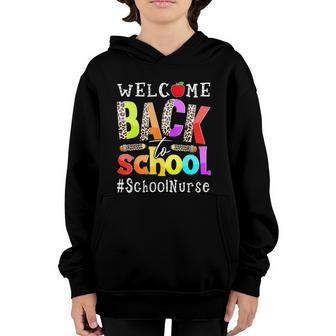 Welcome Back To School Nurse First Day Of School Leopard Youth Hoodie - Thegiftio UK