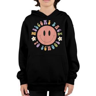 Welcome Back To School Retro Happy Face Back To School Youth Hoodie - Thegiftio UK