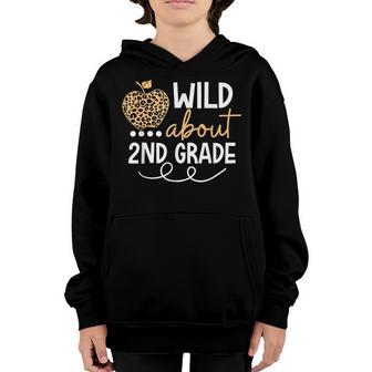 Wild About 2Nd Grade Leopard Back To School Teacher Kids Youth Hoodie - Thegiftio UK