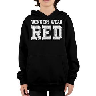 Winners Wear Red Color Team Spirit Game War Camp Parent Crew Youth Hoodie - Thegiftio UK