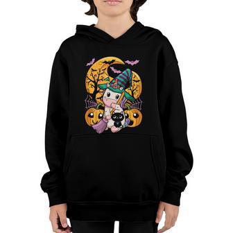 Witchy Unicorn Girls Halloween Cute Unicorn Pumpkin Graphic Design Printed Casual Daily Basic Youth Hoodie - Thegiftio UK