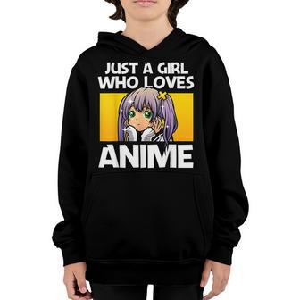 Women Anime Gifts For N Girls Just A Girl Who Loves Anime Youth Hoodie - Thegiftio UK