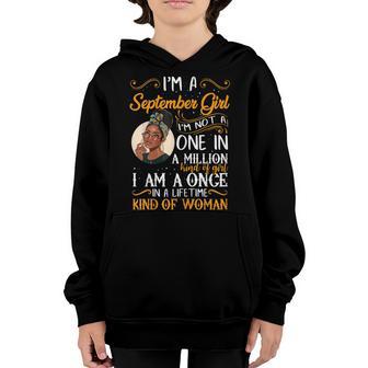 Womens Im A September Girl Black Women Virgo Libra Birthday Youth Hoodie - Thegiftio UK