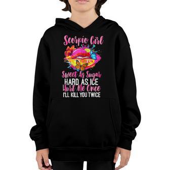 Womens Scorpio Girl With Sexy Birthday Youth Hoodie - Thegiftio UK