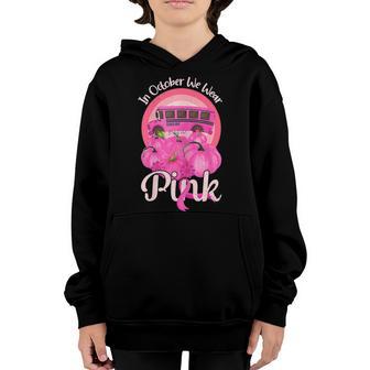 Womens Vintage School Bus Breast Cancer In October We Wear Youth Hoodie - Thegiftio UK