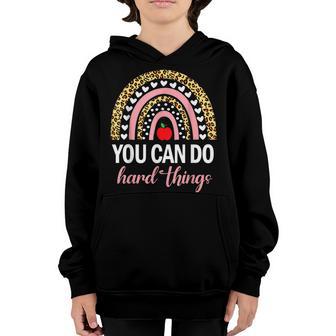 You Can Do Hard Things Testing Day Motivational Rainbow Youth Hoodie - Thegiftio UK
