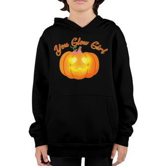 You Glow Girl Cute Pumpkin Graphic Design Printed Casual Daily Basic V2 Youth Hoodie - Thegiftio UK