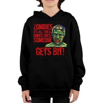 Zombies Its All Fun And Games Graphic Design Printed Casual Daily Basic Youth Hoodie - Thegiftio UK