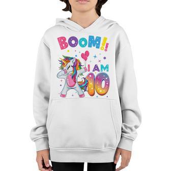 10 Year Old Gifts Girls Ns Dabbing Unicorn 10Th Birthday V2 Youth Hoodie - Thegiftio UK