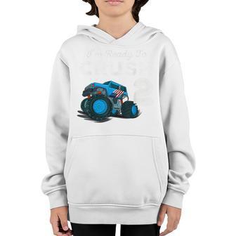 2Nd Birthday Gifts Boys Im Ready To Crush 2 Monster Truck Youth Hoodie - Thegiftio UK