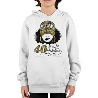 40 Years Old Fabulous Melanin Girl Leopard 40Th Birthday Youth Hoodie - Thegiftio UK