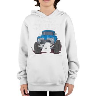 4Th Birthday Gifts Boys Im Ready To Crush 4 Monster Truck Youth Hoodie - Thegiftio UK
