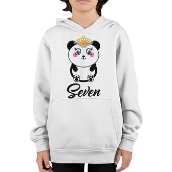 7 Year Old Gifts Cute Panda Birthday Girl 7Th Birthday Funny Youth Hoodie - Thegiftio UK