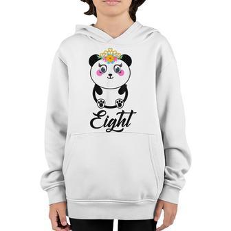 8 Year Old Gifts Cute Panda Birthday Girl 8Th Birthday Funny Youth Hoodie - Thegiftio UK