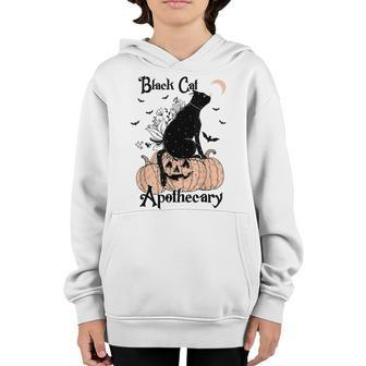 Black Cat Apothecary Cat Witch Pumpkin Halloween Costume Youth Hoodie - Seseable