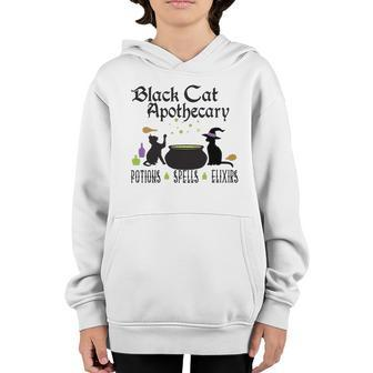 Black Cat Apothecary Halloween Gift Potions Spells Elixers Youth Hoodie - Seseable