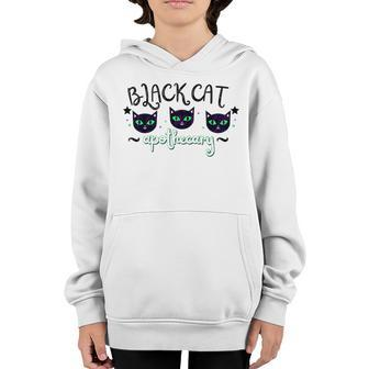 Black Cat Apothecary Halloween Gift Youth Hoodie - Seseable