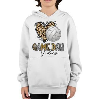 Bleached Volleyball Game Day Vibes Volleyball Mom Game Day Youth Hoodie - Thegiftio UK
