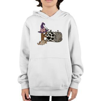 Boo Crew Witch Broom Pumpkins Halloween Youth Hoodie - Seseable