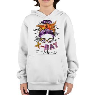 Bun Hair Girl X-Ray Tech Halloween Outfit For X-Ray Nurse Youth Hoodie - Thegiftio UK