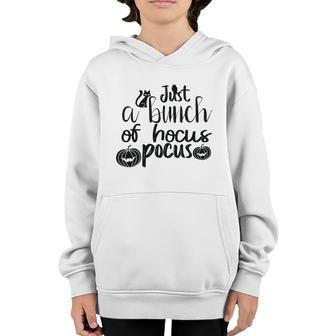 Cat Pumpkin Its Just A Bunch Of Hocus Pocus Halloween Youth Hoodie - Seseable