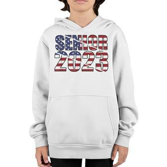 Class Of 2023 Usa Senior 2023 American Flag Youth Hoodie - Seseable