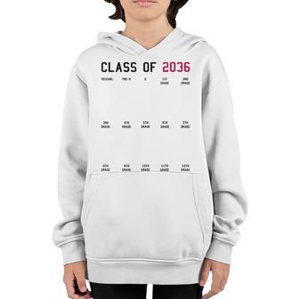 Class Of 2036 Graduation First Day Of School Grow With Me Youth Hoodie - Thegiftio UK
