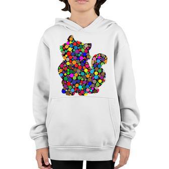 Colorful Cat Happy International Dot Day 2022 Kids Dot Day Youth Hoodie - Thegiftio UK