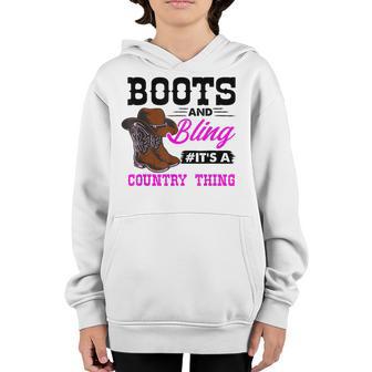 Cowgirl Boots Bling Vintage Country Southern Rodeo Western Youth Hoodie - Thegiftio UK